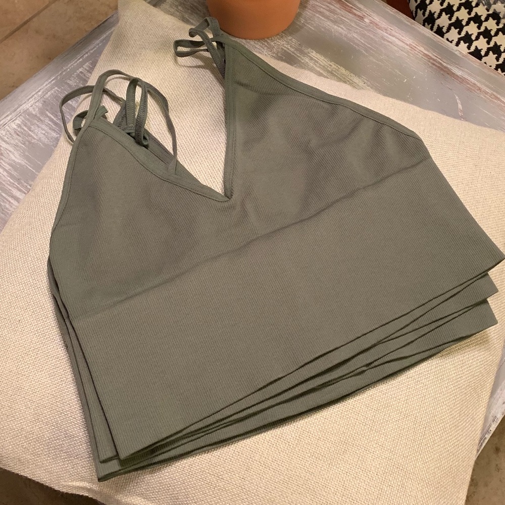 Free People ARMY GREEN Ali low back bra - Picture 5 of 8
